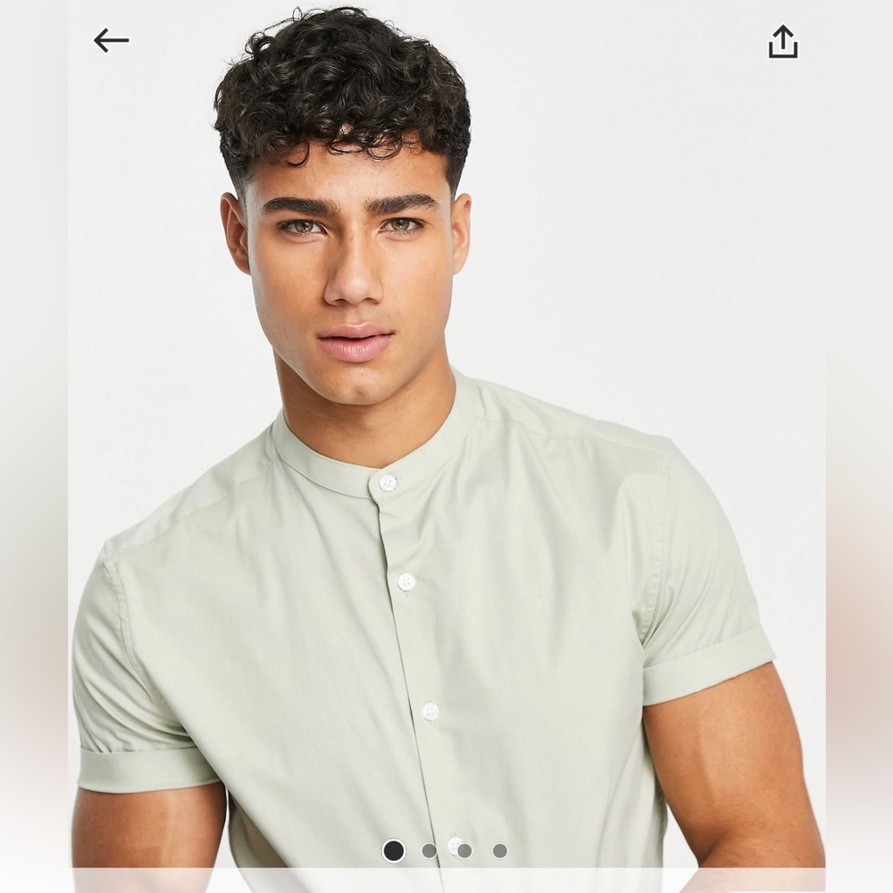 Banded Collar Button Down